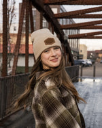 Load image into Gallery viewer, Leather Patch Beanie
