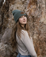 Load image into Gallery viewer, Leather Patch Beanie
