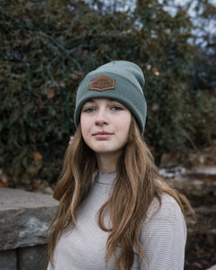 Leather Patch Beanie