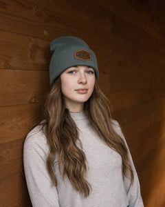 Leather Patch Beanie