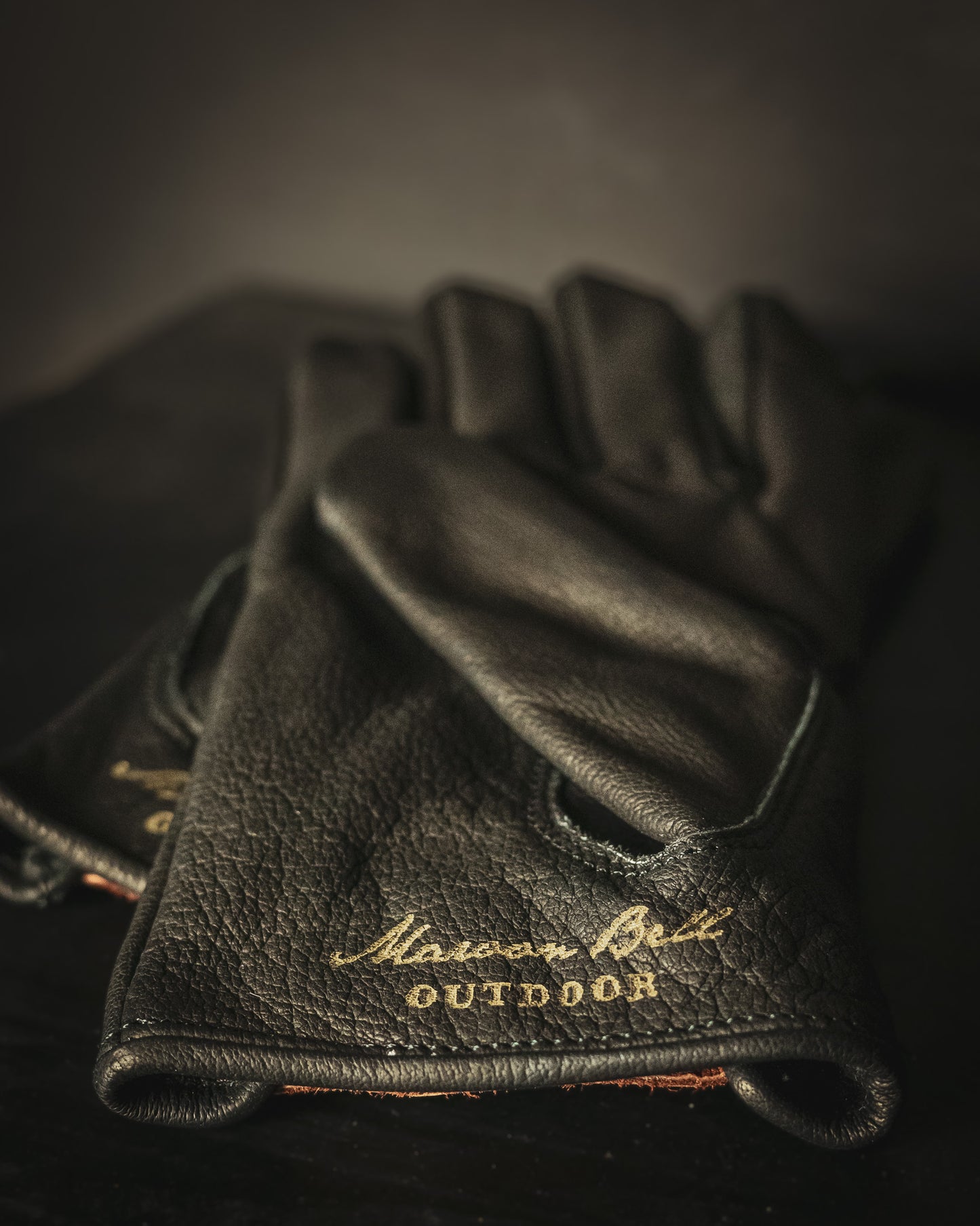 Black Buffalo Leather Riding Gloves