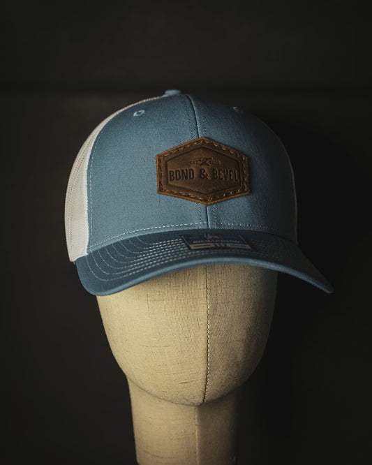 Blue Leather Patch Hat