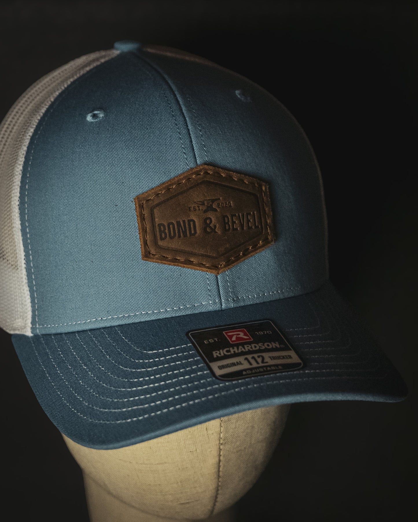 Blue Leather Patch Hat