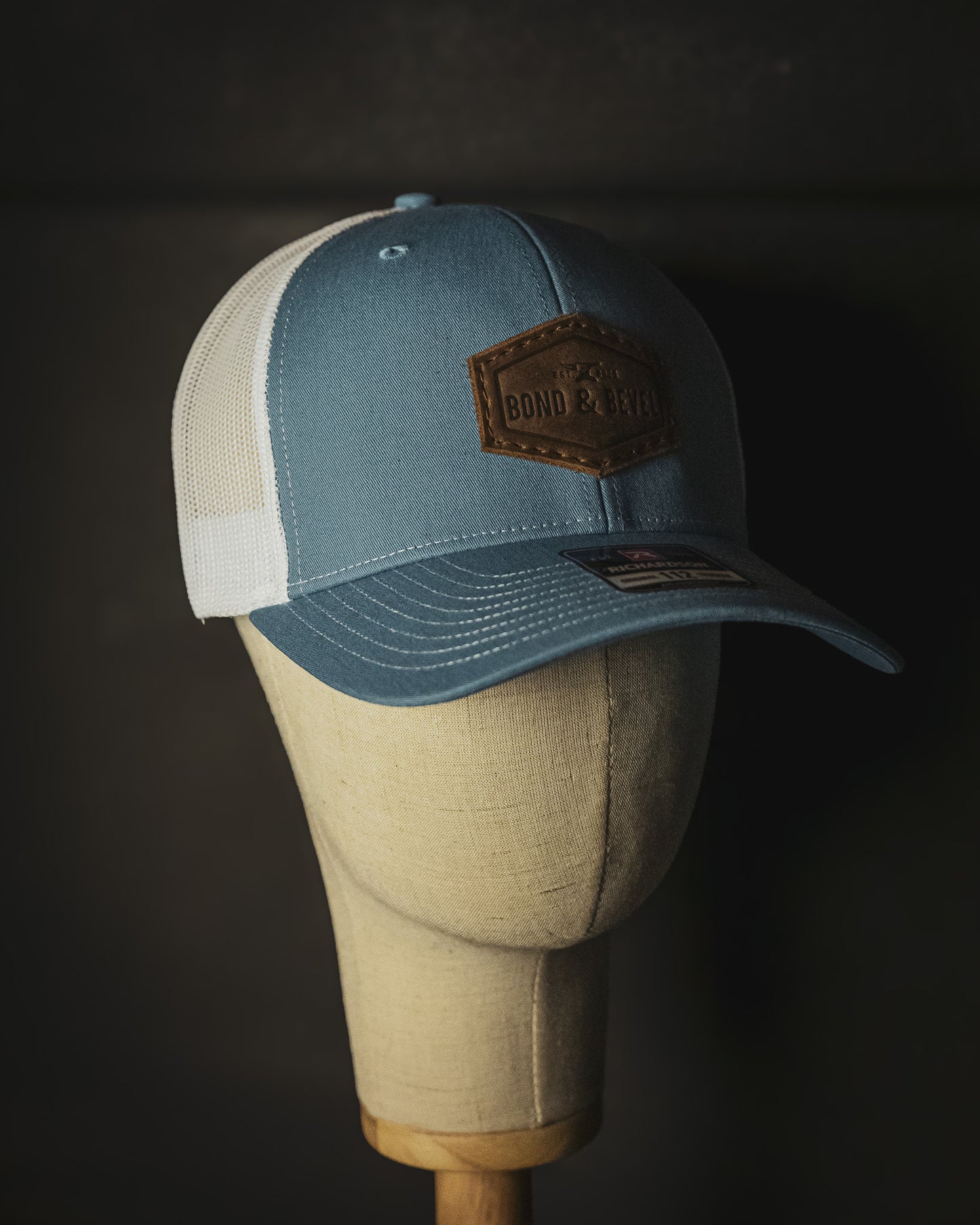 Blue Leather Patch Hat