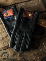 Load image into Gallery viewer, Black Buffalo Leather Riding Gloves
