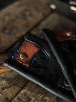 Load image into Gallery viewer, Black Buffalo Leather Riding Gloves
